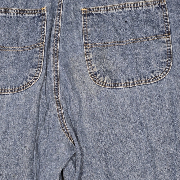 Y2K Overalls London London Blue Denim Large 30" Inseam - Picture 6 of 15